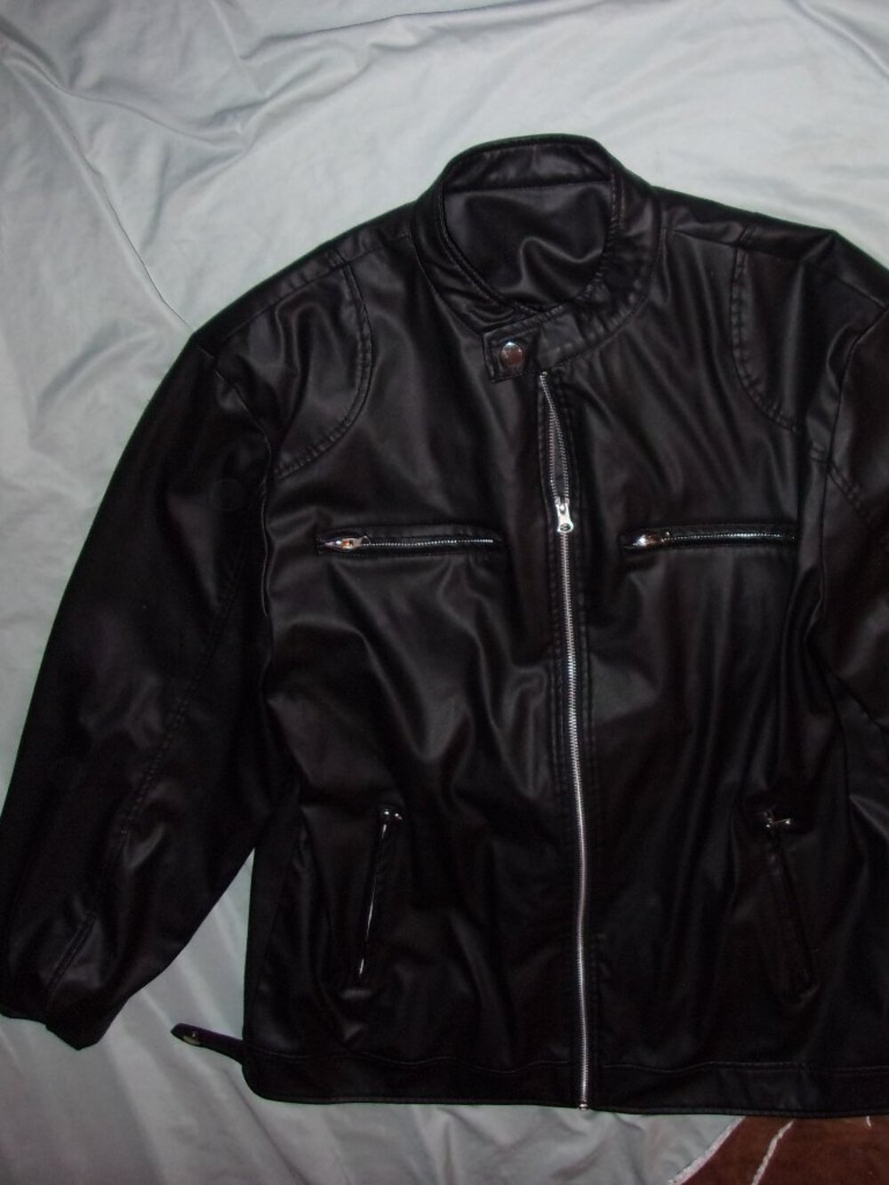 size extra large womens faux leather black  casual dress coat jacket